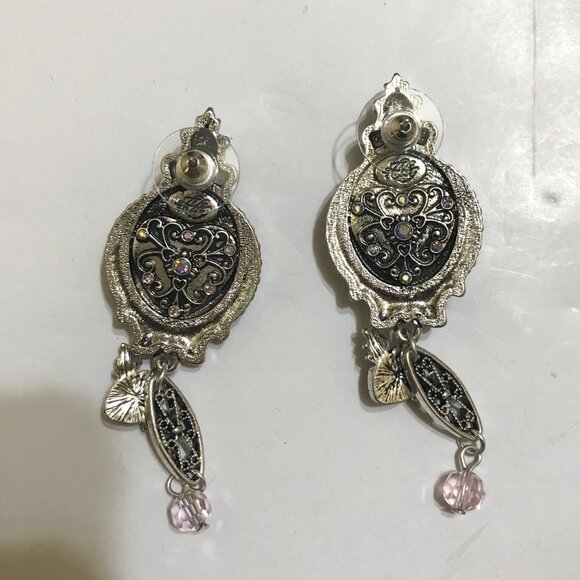 Kirks Folly AB Stone Dream Angel Red Heart LOVE Wings Dangle Earrings - Picture 2 of 2